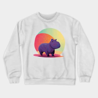 Cute painted hippo Crewneck Sweatshirt